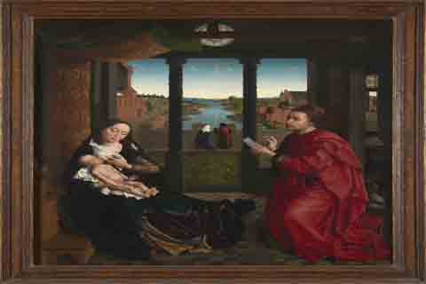 (Rogier van der Weyden (kopie naar) - Saint Luke drawing the Virgin's Portrait)