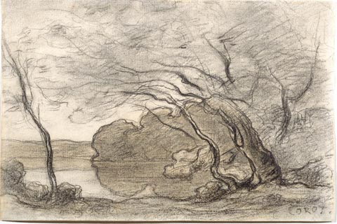 (Jean-Baptiste-Camille Corot - Study for Souvenir de Mortefontaine, c.1864)