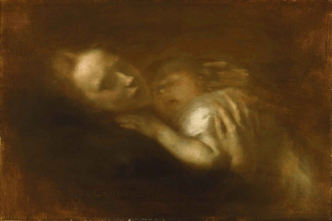 (Eug¨¨ne Carri¨¨re French 1849-1906 Mother and Child Sleeping.ti