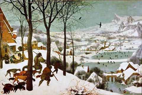 (Brueghel, Pieter The Elder -- Охотники на снегу - январь)