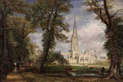 (John Constable - Salisbury Cathedral from the Bishop's Garden, 1826)