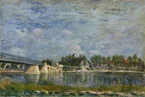《圣玛门斯桥》-阿尔弗雷德·西利(Alfred Sisley French 1839-1899 The Bridge at Saint-Mammes.tif)