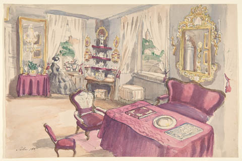 (Anonymous Drawing of an Interior Salon)