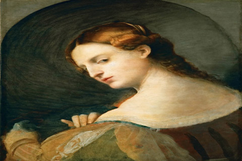 (Jacopo Palma, il vecchio -- Portrait of a young woman in profile)