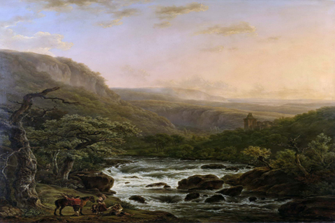 (Assche Henri van Rivier in de Ardennen bij zonsondergang 1821)