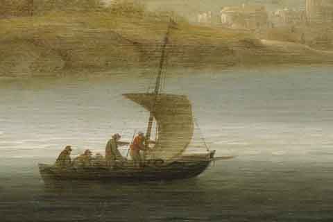《船舶停泊在海岸景观》-小威廉·凡·德·维尔德(船舶停泊在海岸景观-小威廉·凡·德·维尔德-荷兰)