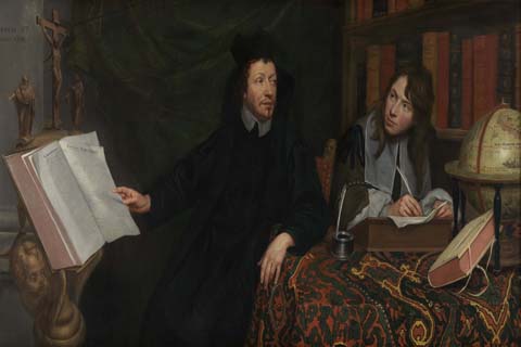 (Jacob Van Oost - Portrait of a theologian with his secretary)
