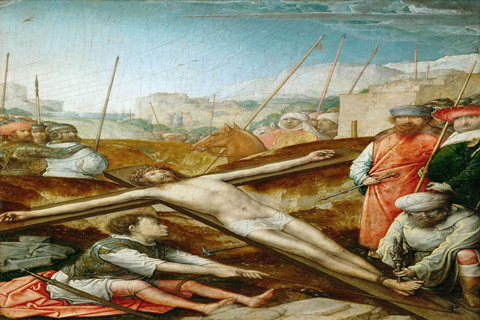 (Juan de Flandes (c. 1465-1519) -- Christ Nailed to the Cross)