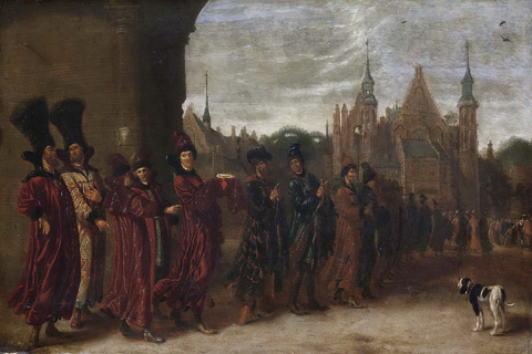 (Beest, Sybrand van -- Het gezantschap van de Tsaar van Moscovi? op weg naar de Statenvergadering in Den Haag, 4 november 1631)