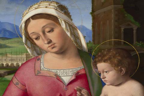 一个出家者和圣凯瑟琳的圣母子-安德列普雷维塔利-意大利