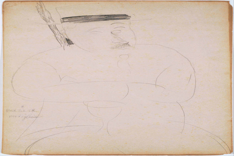 《阿道夫·巴斯勒的画像》-阿梅迪奥·莫迪利亚尼(Amedeo Modigliani (1884–1920)-Portrait of Adolphe Basler)
