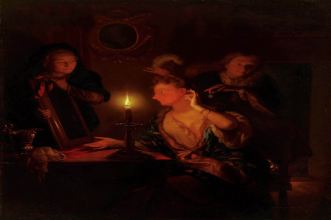 (Godfried Schalcken - Lady at a Mirror by Candlelight)