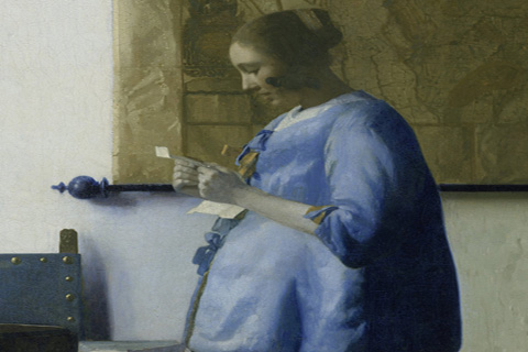 《读信得蓝衣女子》-约翰内斯·维米尔(读信的蓝衣女人-约翰内斯·维米尔-荷兰)