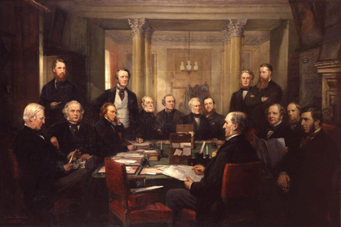 (Gladstone's Cabinet of 1868 by Lowes Cato Dickinson)