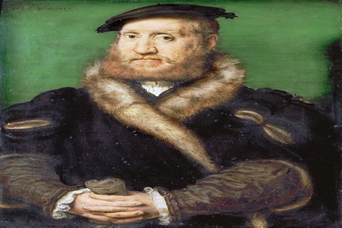 (Corneille de Lyon -- Portrait of a Bearded Man with a Fur Coat)
