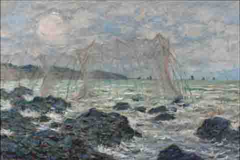 《渔网在Pourville》-克劳德·莫奈(Claude Monet Fishing nets at Pourville)