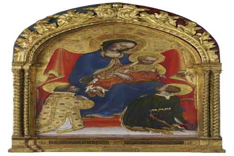 《麦当娜和孩子，有圣劳伦斯和朱利安》(Gentile da Fabriano - Madonna and Child, with Saints Lawrence and Julian, 1423-1425)