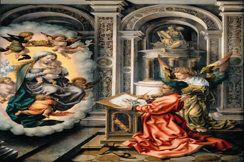 (Jan Gossaert (c. 1478-1532) -- Saint Luke Painting the Virgin and Child)