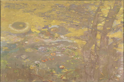 (Odilon Redon Trees on a yellow Background)