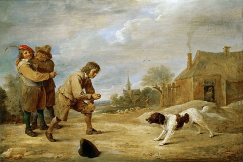 (David Teniers II -- FarMoy with a Dog)
