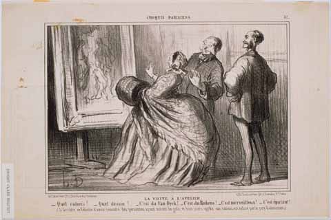 (Honoré Daumier (1808–1879)-Croquis Parisiens La visite à l'atelier Quel croquis! Quel dessin! C'est du Van Dyck)