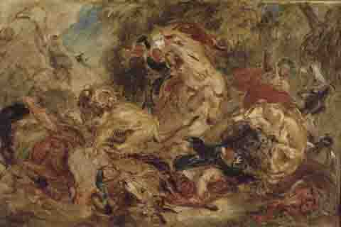 (Eug¨¨ne Delacroix The Lion Hunt