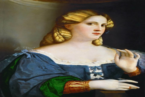 (Jacopo Palma, il vecchio --Portrait of a young woman in profile)