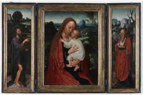 (Adriaan Isenbrant - Madonna with John the Baptist and Saint Jerome 1)