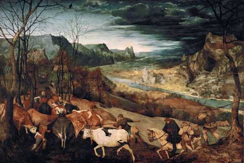 (Brueghel, Pieter The Elder -- Возвращение стада - ноябрь)