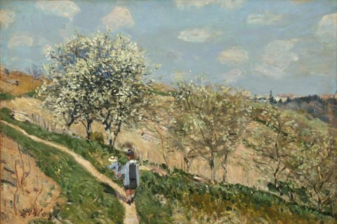 《山水画》（又称《瓦尔的春天》）阿尔弗雷德·西斯利(Alfred Sisley French 1839-1899 Landscape (Spring at Bougival).tif)