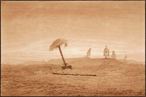 (Caspar David Friedrich (1774–1840)-Landscape with Graves, c. 183)
