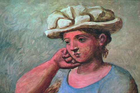 《戴着白帽子的妇女》-文森特·威廉·梵高(戴着白帽子的妇女-文森特·威廉·梵高-荷兰)