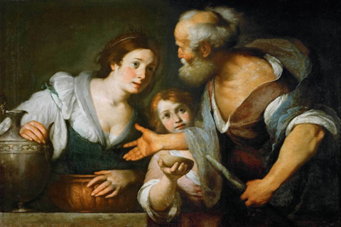 (Bernardo Strozzi -- The Prophet Elias and the widow of Sarepta)