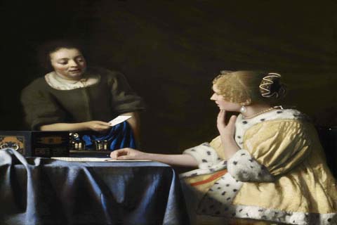 (Johannes Vermeer - Mistress and Maid, 1666-1667)