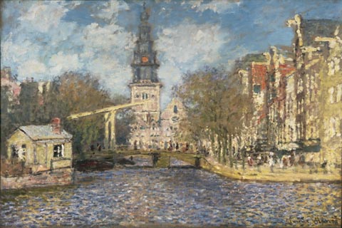 (Claude Monet French 1840-1926 The Zuiderkerk Amsterdam (Looking up the Groenburgwal).tif)GH