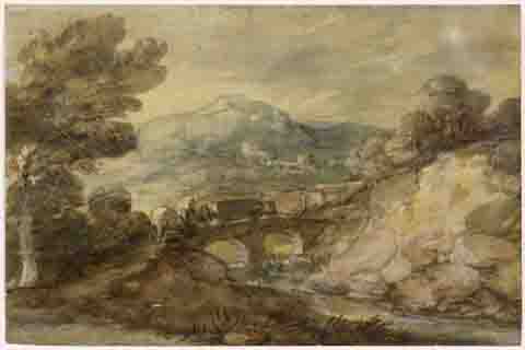 (Thomas Gainsborough - Landscape with Cattle Crossing a Bridge, 1785)