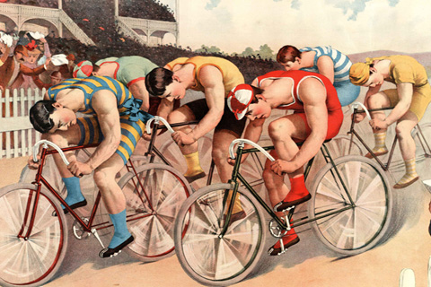 自行车比赛场景-佚名