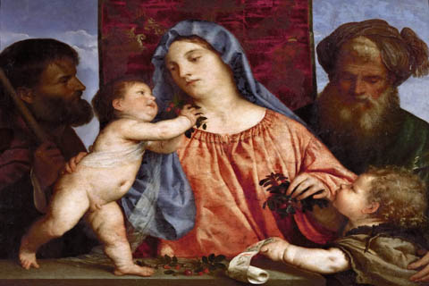 (Titian -- Madonna of the Cherries)