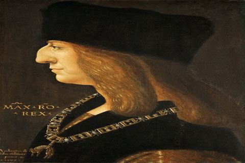 (Giovanni AMrogio de Predis (c. 1455-after 1508) -- Maximilian I)