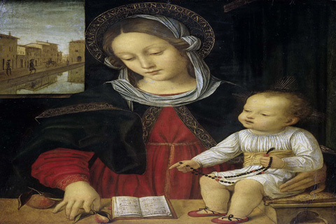 (Borgognone Madonna met kind. 1500-1523)