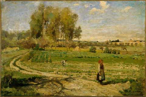 《吉维尼》(Camille Pissarro (formely attributed to) (1830 - 1903) (French)-Giverny)
