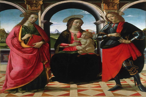 (David Ghirlandaio (David Bigordi) Italian (active Florence) 1452-1525 Virgin and Child with Saints Apollonia and Sebastian.tif)