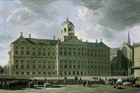 (Berckheyde Gerrit Adriaensz. Het stadhuis op de Dam te Amsterdam 1673)