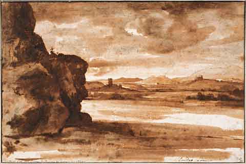 (Claude Lorrain (1604-1605–1682)-Tiber Landscape North of Rome wi)