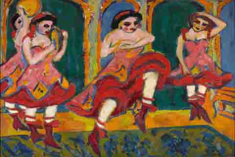 《民间舞蹈》-路德维格·凯尔希纳(Ernst Ludwig Kirchner Czardas dancers)