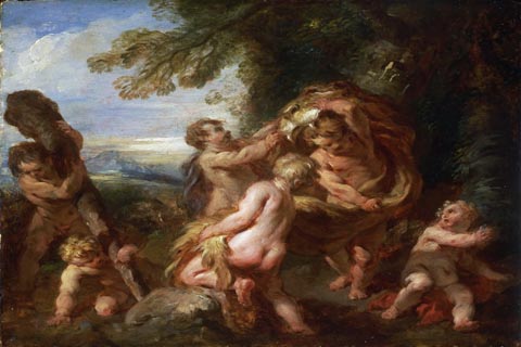 (Fran?ois Lemoyne, French, 1688-1737 -- Putti Playing with the Accoutrements of Hercules.tif)