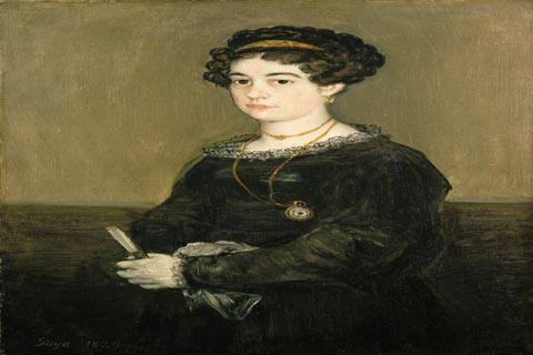 《女士的肖像(玛丽亚·马丁内斯·德·普加)》-弗朗西斯科·德·戈雅·卢西恩特斯(Francisco de Goya y Lucientes - Portrait of a Lady (María Martínez de Puga), 1824)