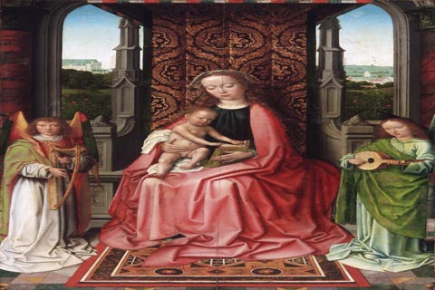(Gerard David Netherlandish (active Bruges) first documented 1484 died 1523 Enthroned Virgin and Child with Angels.tif)