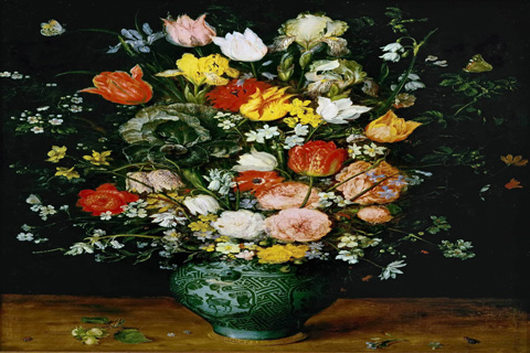 (Brueghel, Jan The Elder (1568-1625) -- Цветы в голубой вазе)