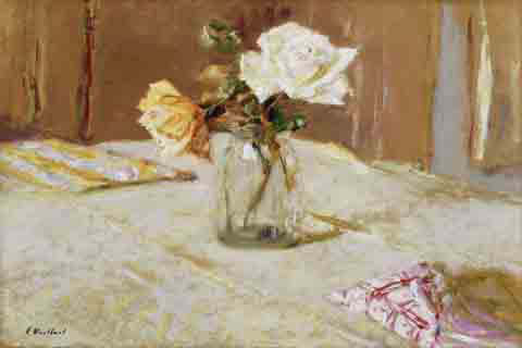 (Edouard Vuillard Roses in a Glass Vase)